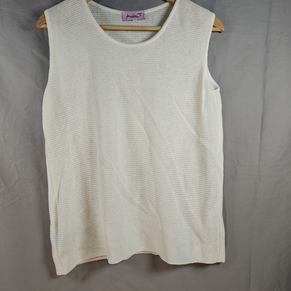 Jennifer T Knit Couture Women's XL Sleeveless Loose Knit Sheer Top Made In Italy